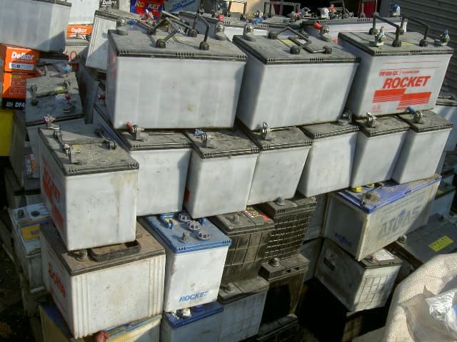 Image of Drained/Dry Whole Intact Lead Batteries